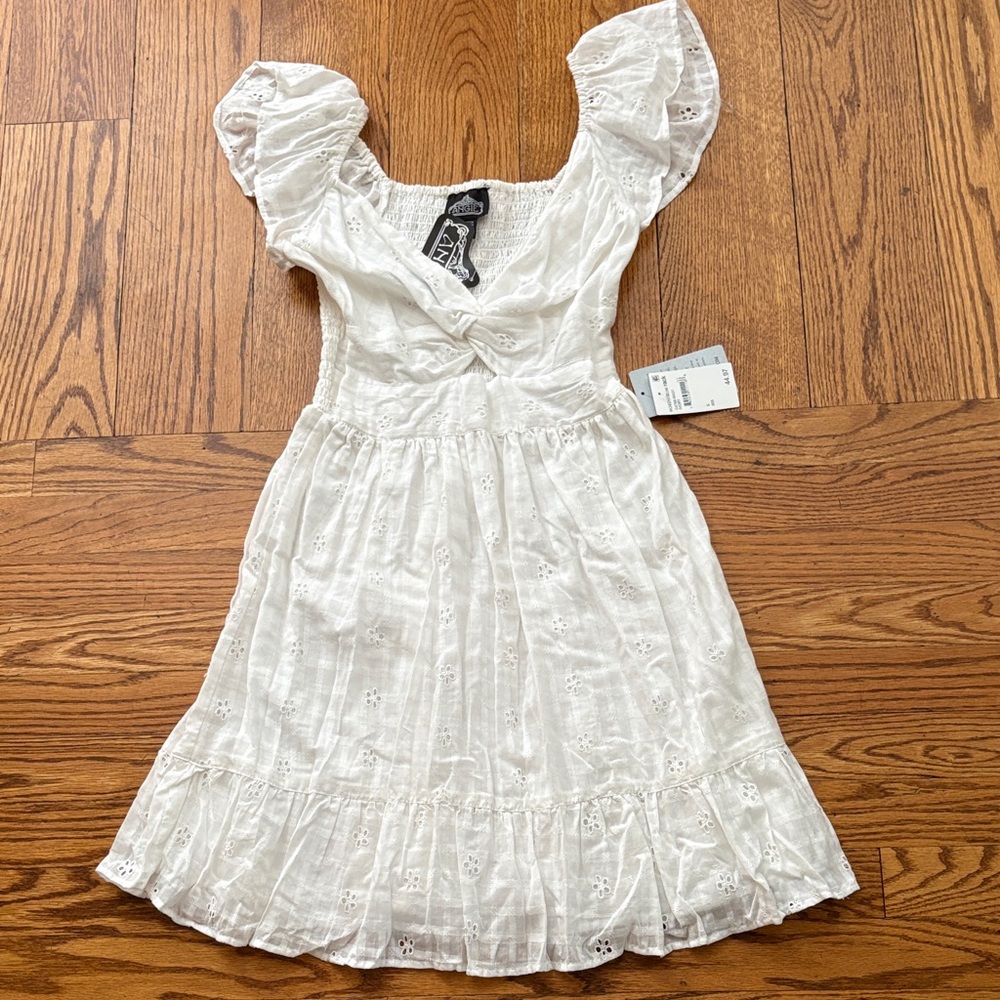 Angie White Eyelet Ruffle Dress for teen size small